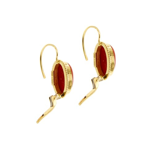 Boucles d'oreilles Boucles d’oreilles à monachella en or jaune 18 ct et corail 58 Facettes 36380