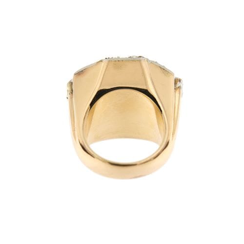 Bague Art déco - Bague en or rose et or blanc 18 ct avec diamants et onyx 58 Facettes 27855