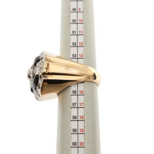Bague Art déco - Bague en or rose et or blanc 18 ct avec diamants et onyx 58 Facettes 27855