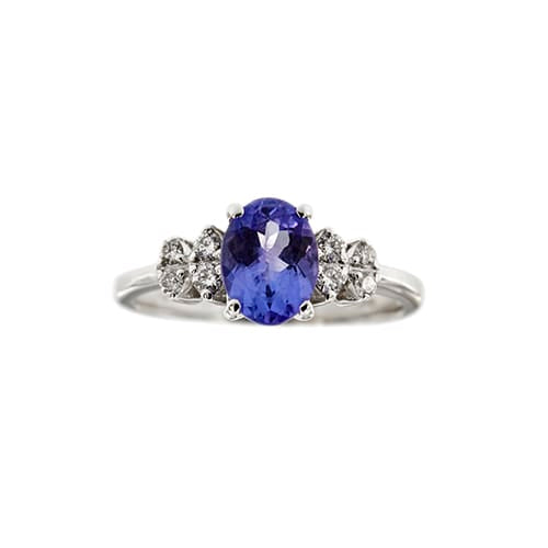 Bague Bague - Tanzanite et diamants en or blanc 18 ct 58 Facettes 38890