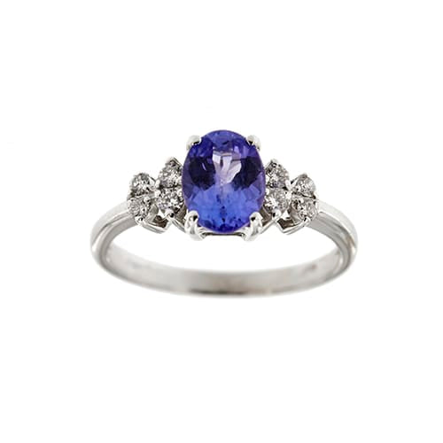 Bague Bague - Tanzanite et diamants en or blanc 18 ct 58 Facettes 38890