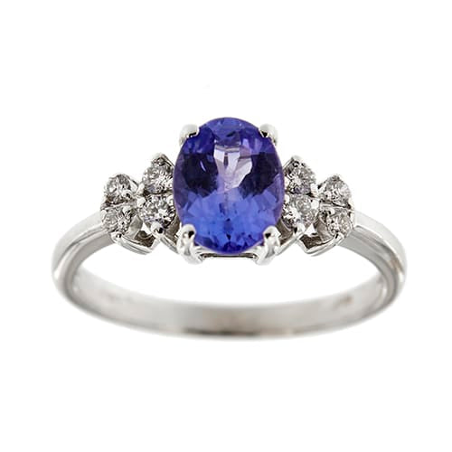 Bague Bague - Tanzanite et diamants en or blanc 18 ct 58 Facettes 38890