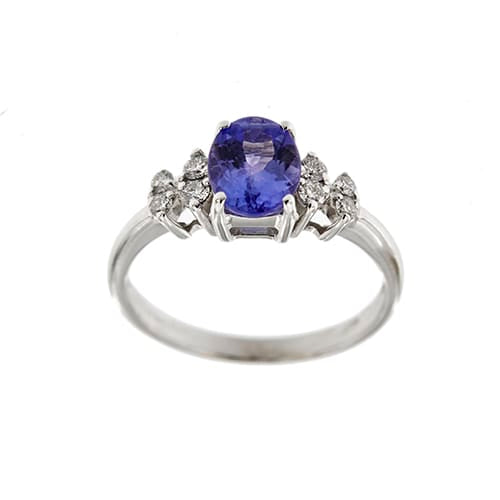 Bague Bague - Tanzanite et diamants en or blanc 18 ct 58 Facettes 38890