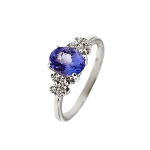 Bague Bague - Tanzanite et diamants en or blanc 18 ct 58 Facettes 38890