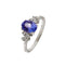 Bague Bague - Tanzanite et diamants en or blanc 18 ct 58 Facettes 38890