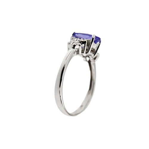 Bague Bague - Tanzanite et diamants en or blanc 18 ct 58 Facettes 38890