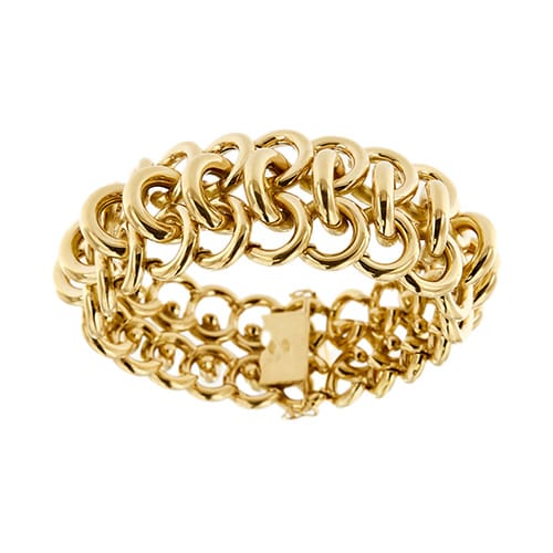 Bracelet Bracelet tank à maille entrelacée en or rose 18 ct 58 Facettes 36862