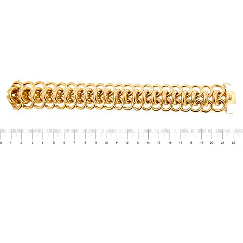 Bracelet Bracelet tank à maille entrelacée en or rose 18 ct 58 Facettes 36862