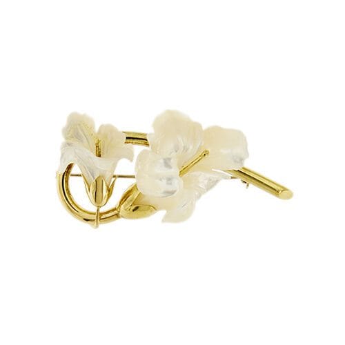 Broche Broche fleurs en nacre en or jaune 18 ct 58 Facettes 37277
