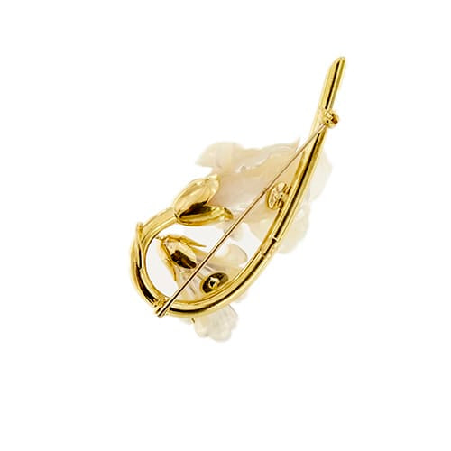 Broche Broche fleurs en nacre en or jaune 18 ct 58 Facettes 37277