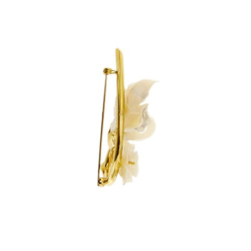 Broche Broche fleurs en nacre en or jaune 18 ct 58 Facettes 37277