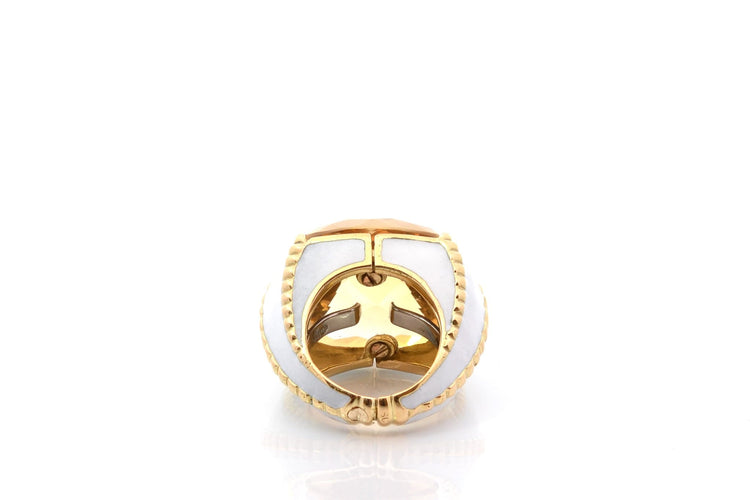 Bague 46 David Webb - Bague en or jaune 18k avec citrine et émail 58 Facettes 27070