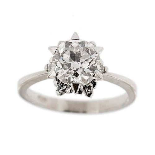 Bague 50 Bague solitaire - Diamants 1,78 ct en platine 950 58 Facettes 33443
