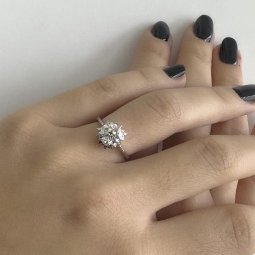 Bague 50 Bague solitaire - Diamants 1,78 ct en platine 950 58 Facettes 33443