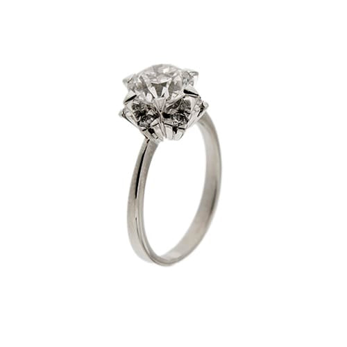 Bague 50 Bague solitaire - Diamants 1,78 ct en platine 950 58 Facettes 33443