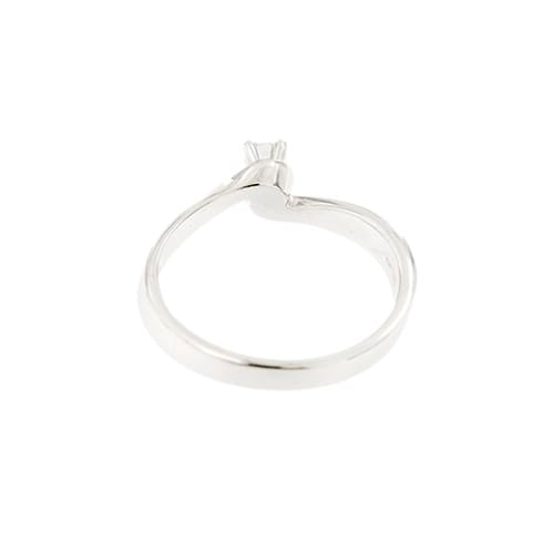 Bague Damiani - Bague solitaire contrariée en or blanc 18 ct avec diamant 0,13 ct 58 Facettes 37094