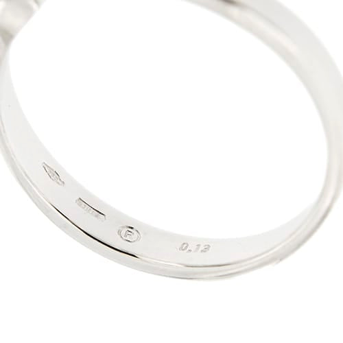 Bague Damiani - Bague solitaire contrariée en or blanc 18 ct avec diamant 0,13 ct 58 Facettes 37094