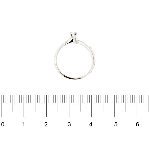 Bague Damiani - Bague solitaire contrariée en or blanc 18 ct avec diamant 0,13 ct 58 Facettes 37094