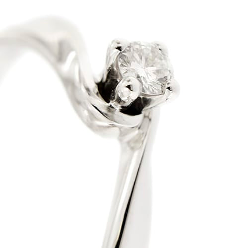Bague Damiani - Bague solitaire contrariée en or blanc 18 ct avec diamant 0,13 ct 58 Facettes 37094