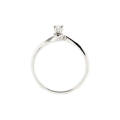 Bague Damiani - Bague solitaire contrariée en or blanc 18 ct avec diamant 0,13 ct 58 Facettes 37094