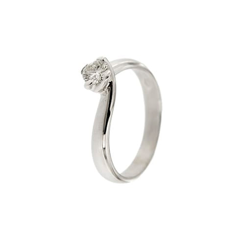 Bague Bague solitaire contrarié en or blanc 18 ct avec diamant 0,35 ct 58 Facettes 27243