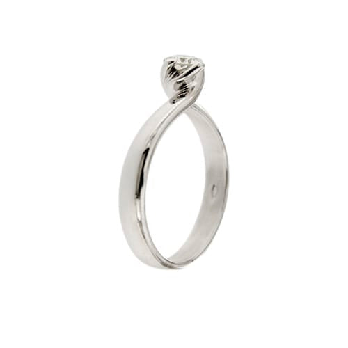 Bague Bague solitaire contrarié en or blanc 18 ct avec diamant 0,35 ct 58 Facettes 27243