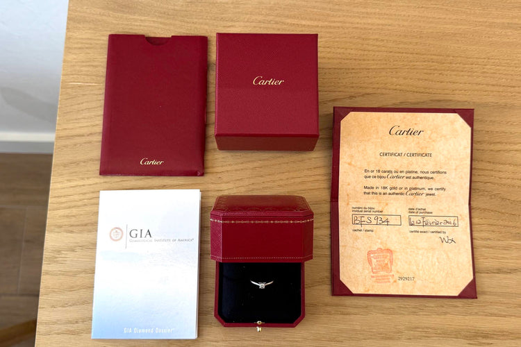 Bague 52 Cartier - Bague en platine avec diamant 0,31 ct 58 Facettes 27259