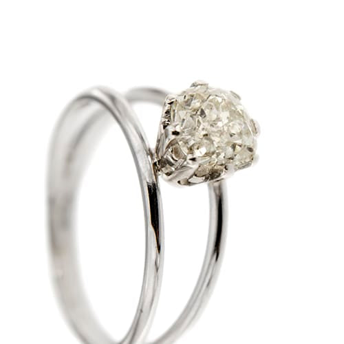Bague 55 Bague solitaire - diamant 1,56 ct en or blanc 18 ct 58 Facettes 35305