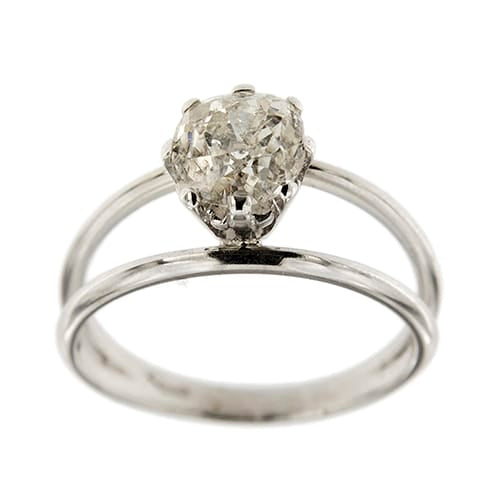 Bague 55 Bague solitaire - diamant 1,56 ct en or blanc 18 ct 58 Facettes 35305