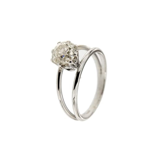 Bague 55 Bague solitaire - diamant 1,56 ct en or blanc 18 ct 58 Facettes 35305