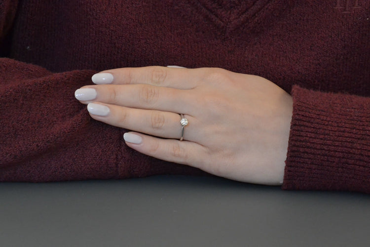 Bague 50.5 Bague solitaire diamant 0,40 ct en or blanc 18k 58 Facettes 27252dv