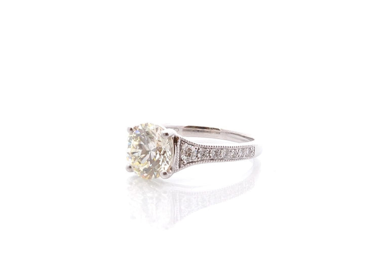Bague 52 Bague en platine avec diamant 2,43 ct et diamants 58 Facettes 27143-27018