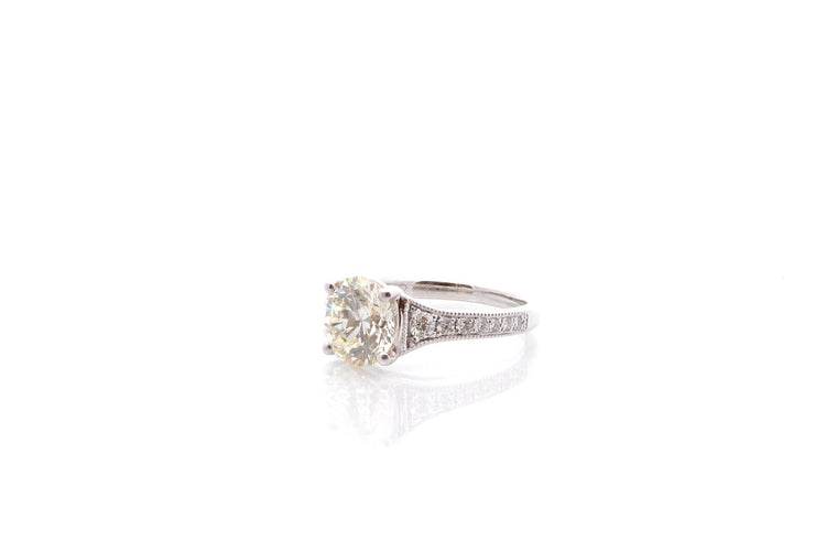 Bague 52 Bague en platine avec diamant 2,43 ct et diamants 58 Facettes 27143-27018