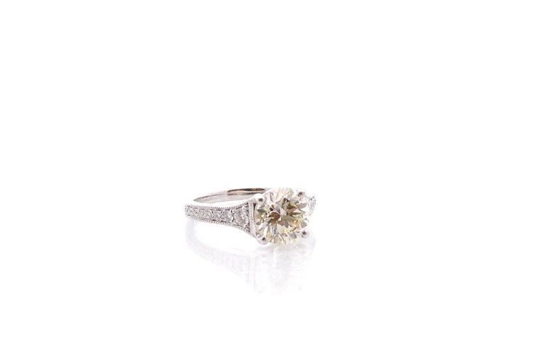 Bague 52 Bague en platine avec diamant 2,43 ct et diamants 58 Facettes 27143-27018