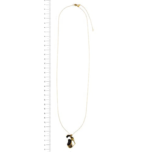 Collier Salvatore Ferragamo New Renaissance - Collier long en or jaune avec pendentif sandale émaillée 58 Facettes 39527