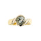 Bague Bague contrariée en or jaune et or blanc 18 ct avec aigue-marine 58 Facettes 37206
