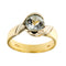 Bague Bague contrariée en or jaune et or blanc 18 ct avec aigue-marine 58 Facettes 37206
