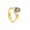 Bague Bague contrariée en or jaune et or blanc 18 ct avec aigue-marine 58 Facettes 37206