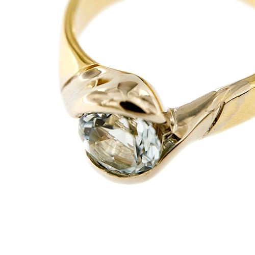 Bague Bague contrariée en or jaune et or blanc 18 ct avec aigue-marine 58 Facettes 37206