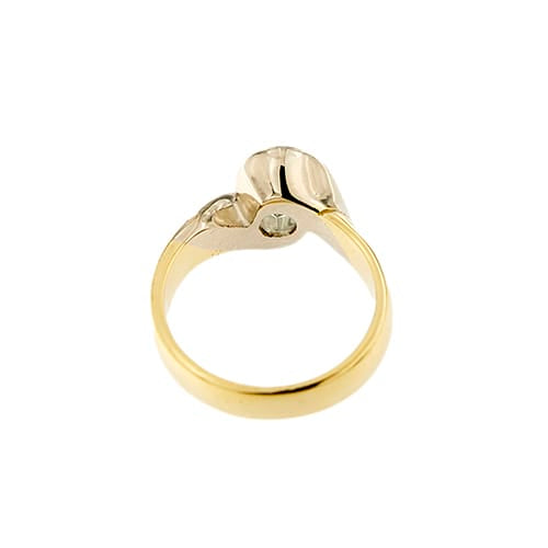 Bague Bague contrariée en or jaune et or blanc 18 ct avec aigue-marine 58 Facettes 37206