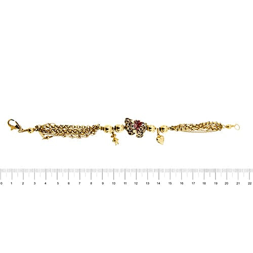 Bracelet Gabriella Rivalta - Bracelet multifils avec chien émaillé en or jaune 18 ct 58 Facettes 37279