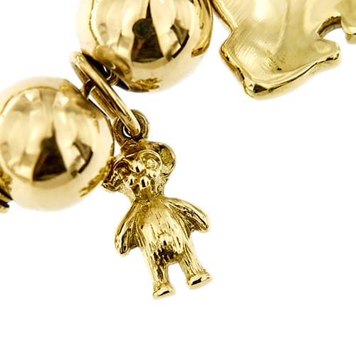 Bracelet Gabriella Rivalta - Bracelet multifils avec chien émaillé en or jaune 18 ct 58 Facettes 37279