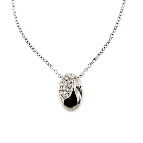 Collier Faraone - Collier maille rolò en or blanc 18 ct et diamants 58 Facettes 37410
