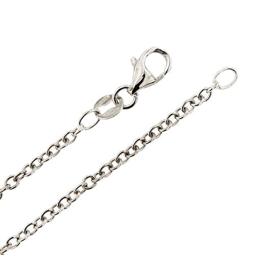Collier Faraone - Collier maille rolò en or blanc 18 ct et diamants 58 Facettes 37410