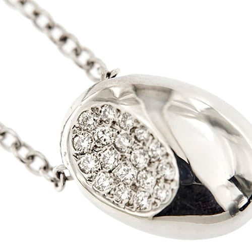 Collier Faraone - Collier maille rolò en or blanc 18 ct et diamants 58 Facettes 37410