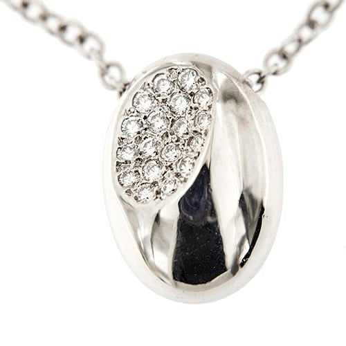 Collier Faraone - Collier maille rolò en or blanc 18 ct et diamants 58 Facettes 37410