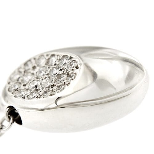 Collier Faraone - Collier maille rolò en or blanc 18 ct et diamants 58 Facettes 37410