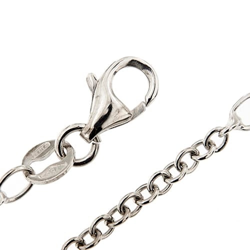 Collier Faraone - Collier maille rolò en or blanc 18 ct et diamants 58 Facettes 37410