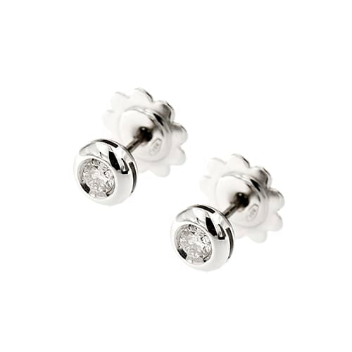 Boucles d'oreilles Boucles d’oreilles point de lumière en or blanc 18 ct et diamants 0,40 ct 58 Facettes 36841