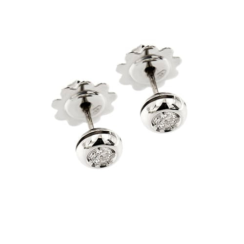 Boucles d'oreilles Boucles d’oreilles point de lumière en or blanc 18 ct et diamants 0,40 ct 58 Facettes 36841